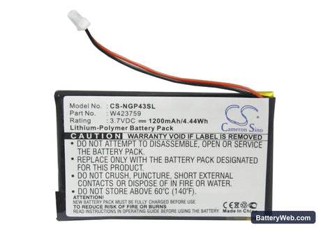 NavGear StreetMate GP-43 Replacement Battery, 3.7V, 1200mAh, Li-Polymer 5