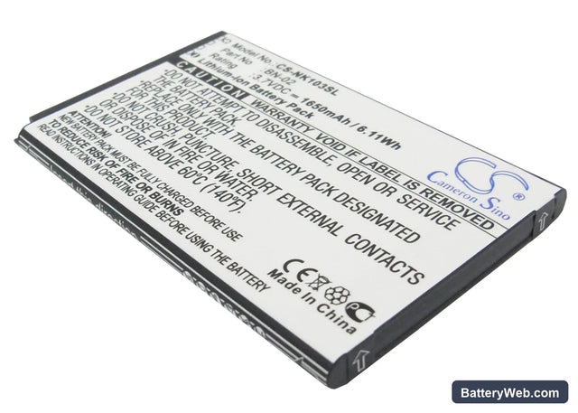 Nokia Nokia XL Replacement Battery, 3.7V, 1650mAh, Li-ion 1