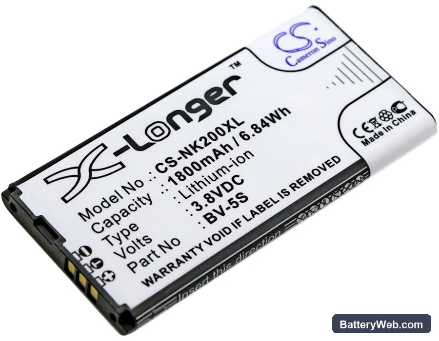 Nokia X2 Replacement Battery, 3.8V, 1800mAh, Li-ion 1