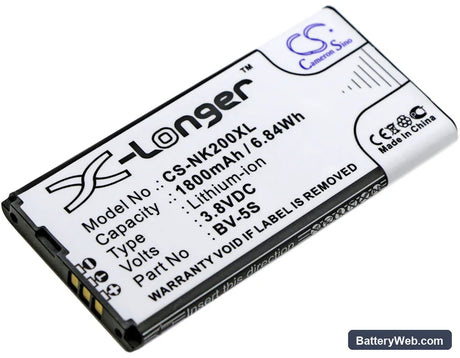 Nokia X2 Replacement Battery, 3.8V, 1800mAh, Li-ion 1