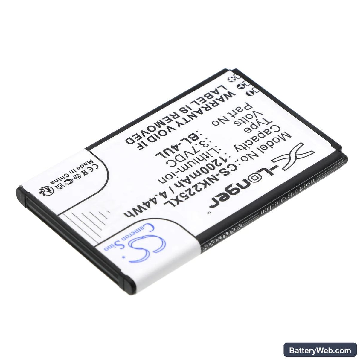 Nokia Asha 225 Replacement Battery, 3.7V, 1200mAh, Li-ion 2