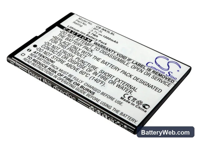 Nokia 303 Replacement Battery, 3.7V, 1000mAh, Li-ion 1