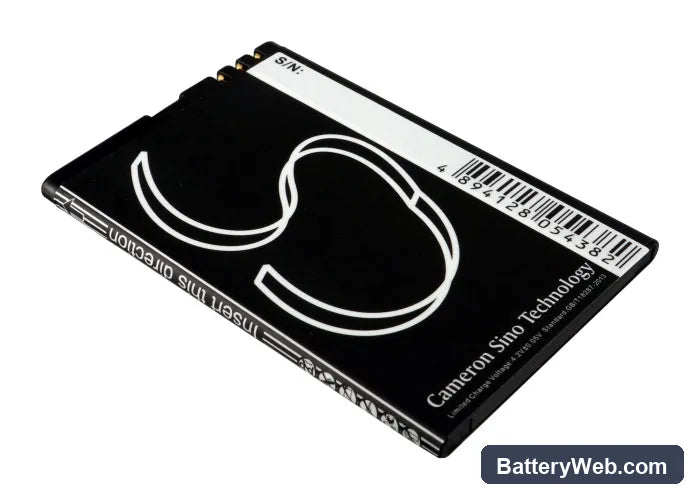 Nokia 303 Replacement Battery, 3.7V, 1000mAh, Li-ion 4