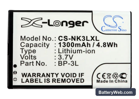 MyPhone 1080 Replacement Battery, 3.7V, 1300mAh, Li-ion 5