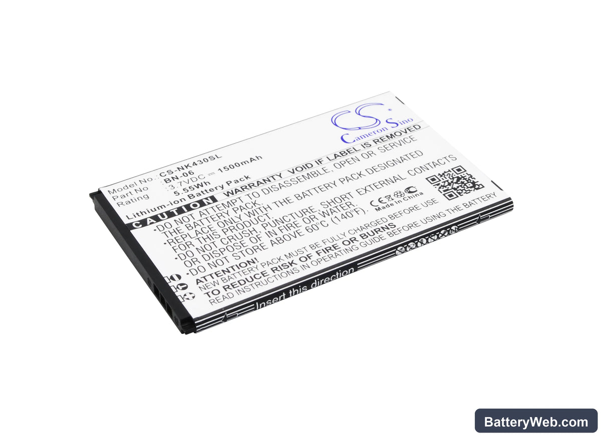 Nokia Lumia 430 Replacement Battery, 3.7V, 1500mAh, Li-ion 1