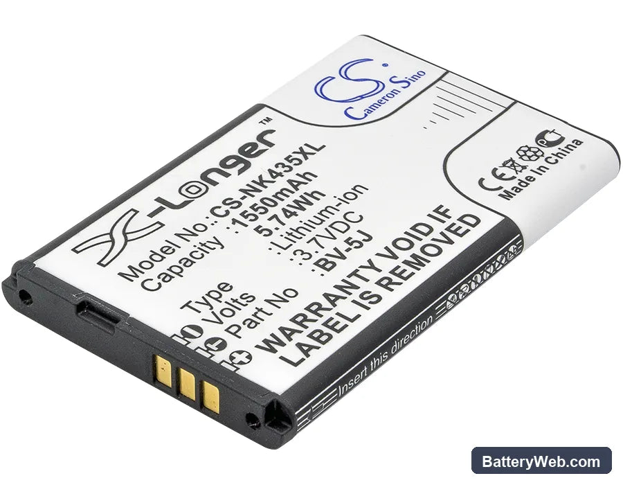 Microsoft Lumia 435 Replacement Battery, 3.7V, 1550mAh, Li-ion 1