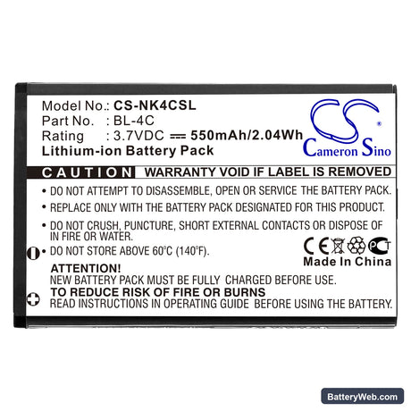 Olympia Vox Color Replacement Battery, 3.7V, 550mAh, Li-ion 3