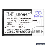 MyPhone Replacement Battery, 3.7V, 750mAh, Li-ion 3