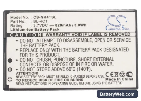 Gresso Cruiser Replacement Battery, 3.7V, 820mAh, Li-ion 5
