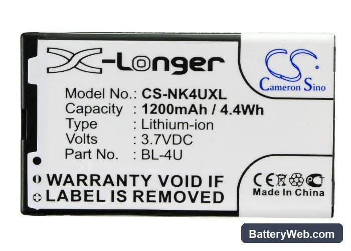 Nokia 301 Replacement Battery, 3.7V, 1200mAh, Li-ion 5