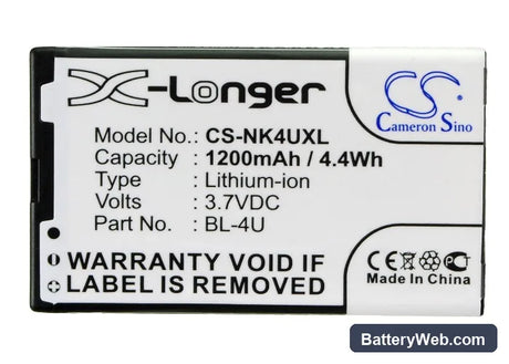 Nokia 301 Replacement Battery, 3.7V, 1200mAh, Li-ion 5