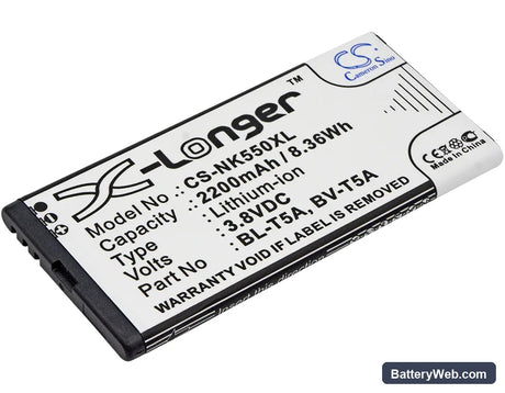 Nokia Lumia 550 Replacement Battery, 3.8V, 2200mAh, Li-ion 1