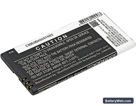 Nokia Lumia 550 Replacement Battery, 3.8V, 2200mAh, Li-ion 3