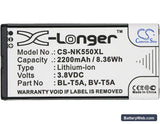 Nokia Lumia 550 Replacement Battery, 3.8V, 2200mAh, Li-ion 5