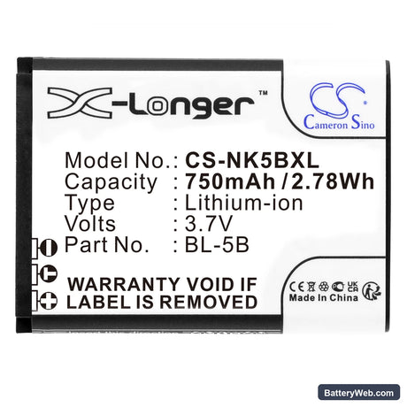 Minox DCC 5.0 Replacement Battery, 3.7V, 750mAh, Li-ion 3
