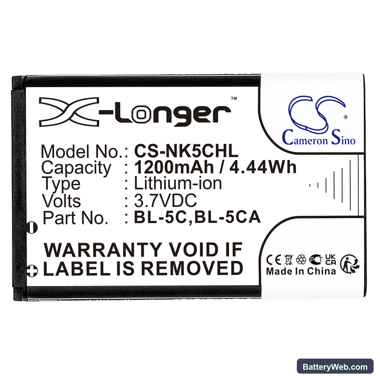 Simvalley XL-915 Replacement Battery, 3.7V, 1200mAh, Li-ion 3