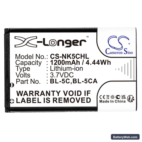 Simvalley XL-915 Replacement Battery, 3.7V, 1200mAh, Li-ion 3