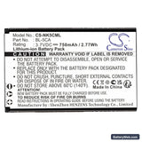 VIBO K520 Replacement Battery, 3.7V, 750mAh, Li-ion 3