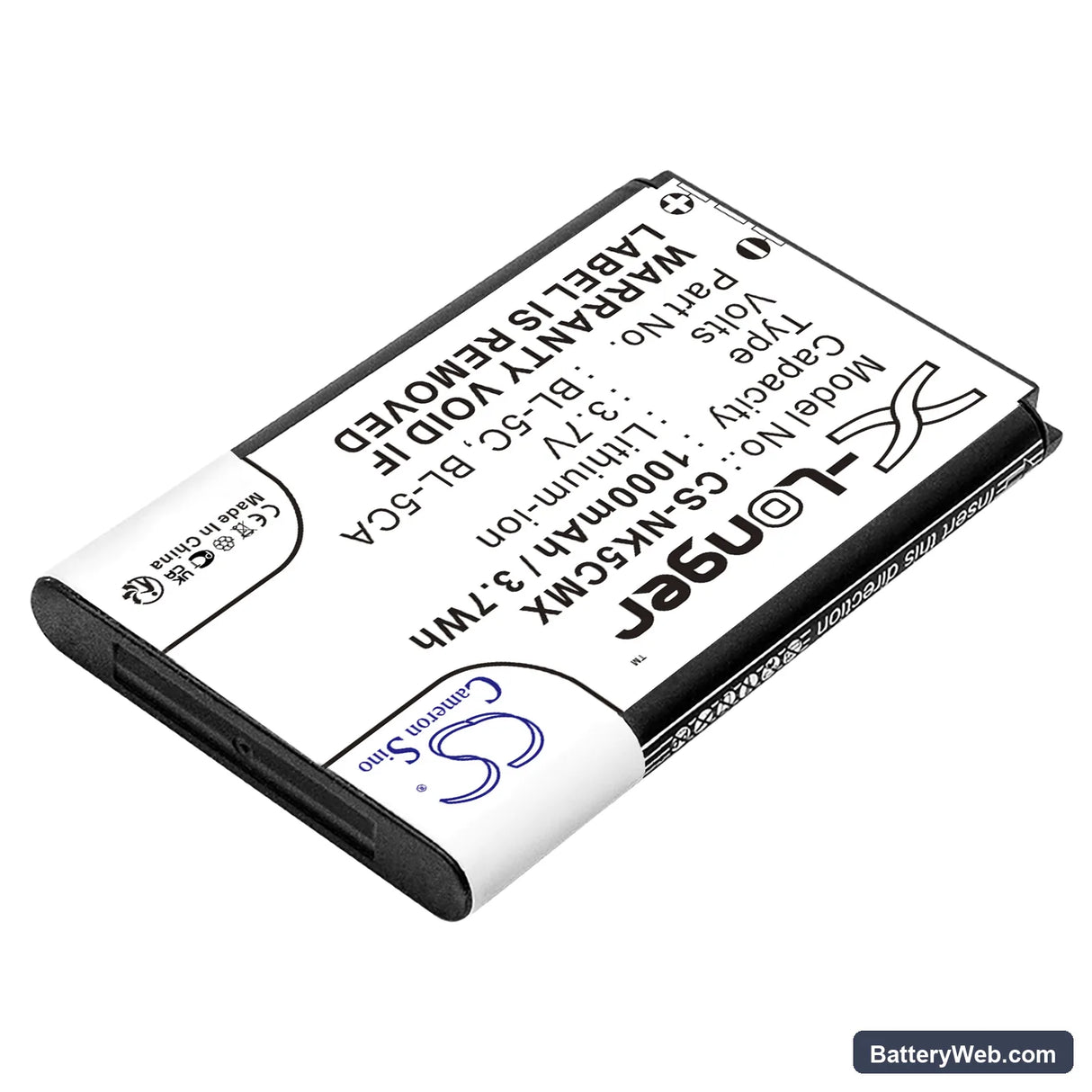 DEASY T258 Replacement Battery, 3.7V, 1000mAh, Li-ion 2