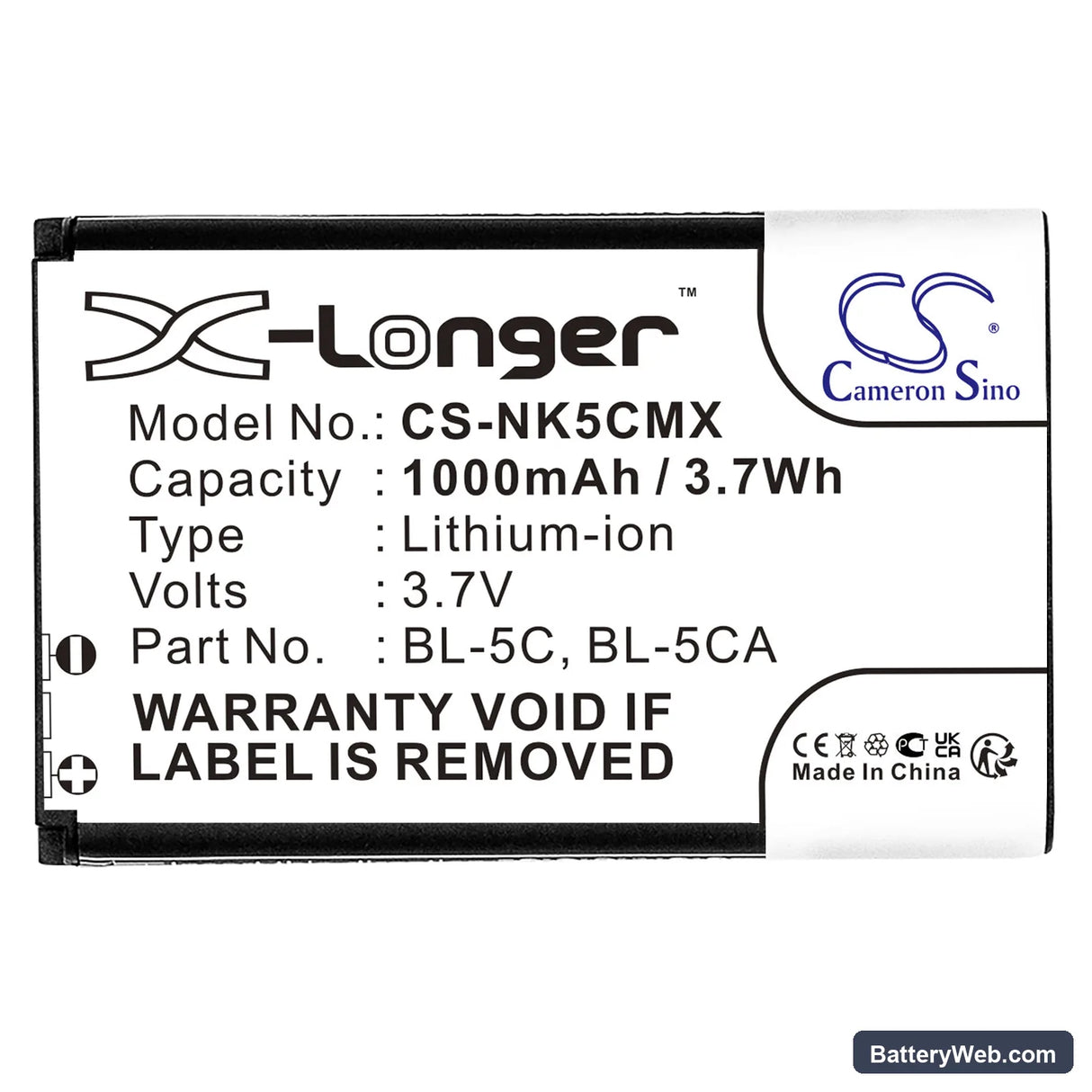DEASY T258 Replacement Battery, 3.7V, 1000mAh, Li-ion 3