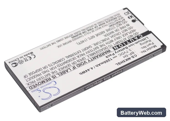 Nokia Lumia 701 Replacement Battery, 3.7V, 1200mAh, Li-ion 2