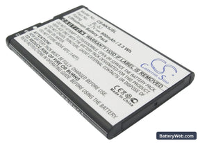 Nokia 5800 Replacement Battery, 3.7V, 900mAh, Li-ion 1