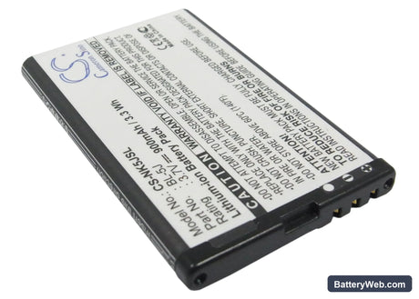 Nokia 5800 Replacement Battery, 3.7V, 900mAh, Li-ion 2