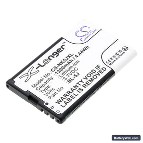 Nokia 5800 Replacement Battery, 3.7V, 1200mAh, Li-ion 1