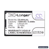 Nokia 5800 Replacement Battery, 3.7V, 1200mAh, Li-ion 5