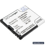 Nokia N85 Replacement Battery, 3.7V, 1000mAh, Li-ion 1
