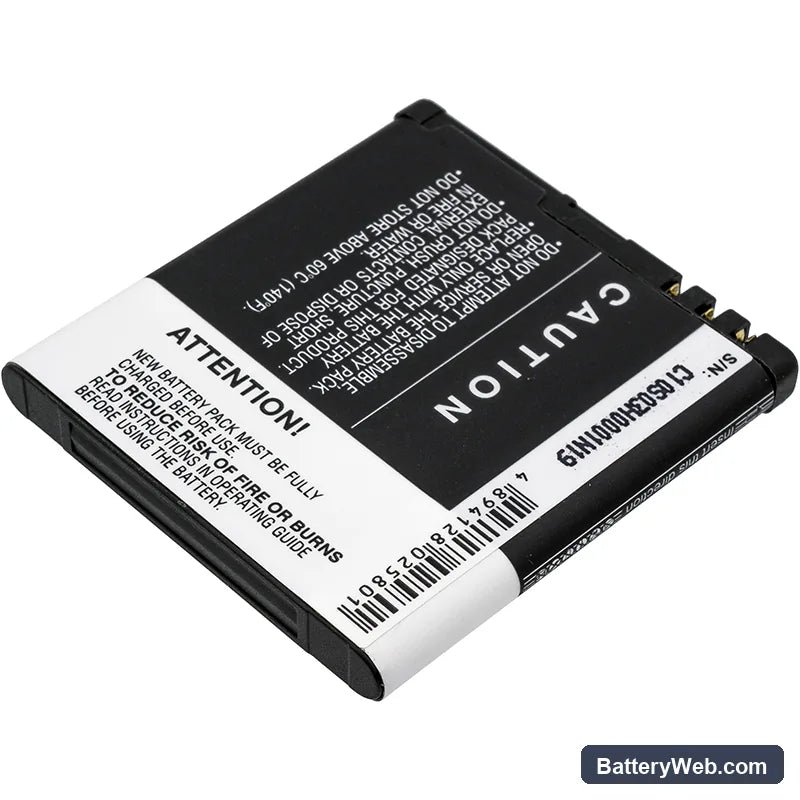 Nokia N85 Replacement Battery, 3.7V, 1000mAh, Li-ion 3
