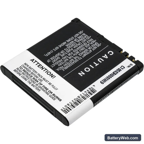 Nokia N85 Replacement Battery, 3.7V, 1000mAh, Li-ion 3