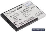 Nokia 2330 Replacement Battery, 3.7V, 900mAh, Li-ion 1