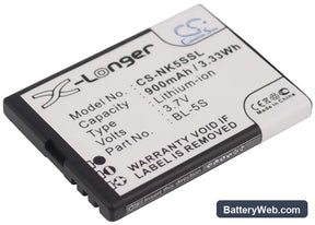 Nokia 2330 Replacement Battery, 3.7V, 900mAh, Li-ion 1