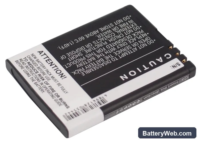 Nokia 2330 Replacement Battery, 3.7V, 900mAh, Li-ion 4