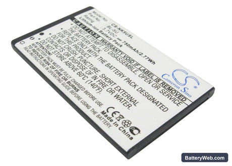 Nokia 8800E Replacement Battery, 3.7V, 750mAh, Li-ion 1