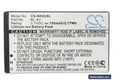 Nokia 8800E Replacement Battery, 3.7V, 750mAh, Li-ion 5