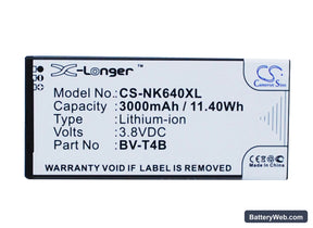 Nokia Replacement Battery, 3.8V, 3000mAh, Li-Polymer 1