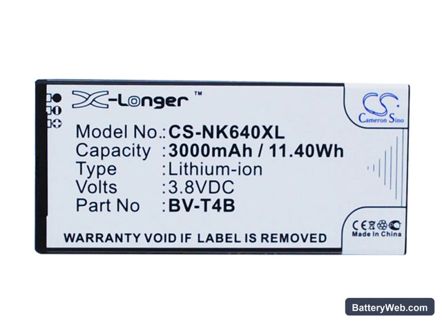 Nokia Replacement Battery, 3.8V, 3000mAh, Li-Polymer 1