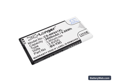 Microsoft Lumia 640 Replacement Battery, 3.8V, 2600mAh, Li-ion 1