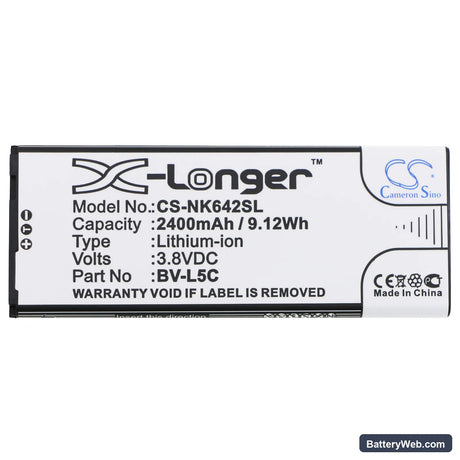 Microsoft Lumia 640 LTE Replacement Battery, 3.8V, 2400mAh, Li-ion 3
