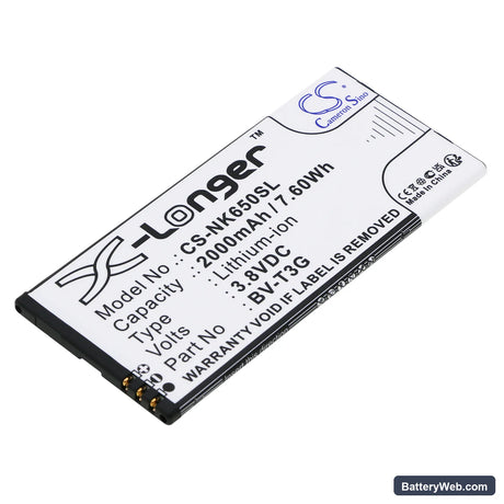 Microsoft Lumia 650 Replacement Battery, 3.8V, 2000mAh, Li-ion 1