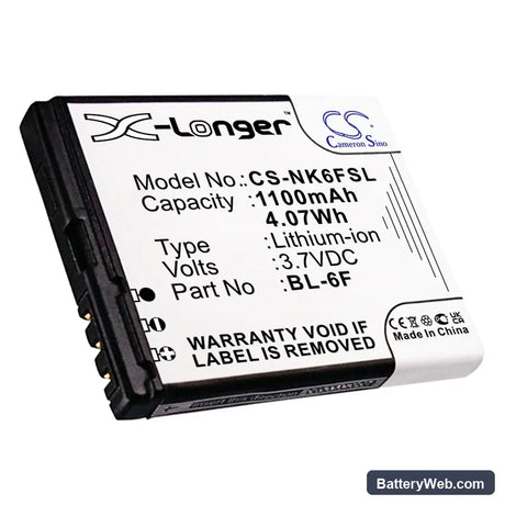BLU Cubo Replacement Battery, 3.7V, 1100mAh, Li-ion 5