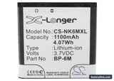 Nokia 3250 Replacement Battery, 3.7V, 1100mAh, Li-ion 5