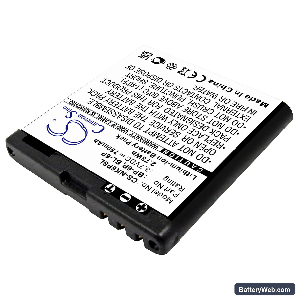Mobiado Professional 105 Damascus Replacement Battery, 3.7V, 750mAh, Li-ion 2