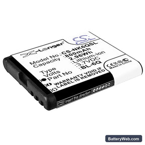 Nokia 6700 Classic Replacement Battery, 3.7V, 800mAh, Li-ion 1