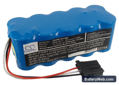 Nihon Kohden Cardiolife 7621K Replacement Battery, 12V, 2800mAh, Ni-MH 1