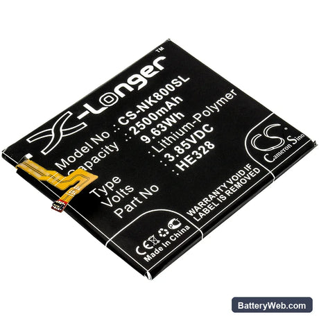 Nokia 8 Replacement Battery, 3.85V, 2500mAh, Li-Polymer 1
