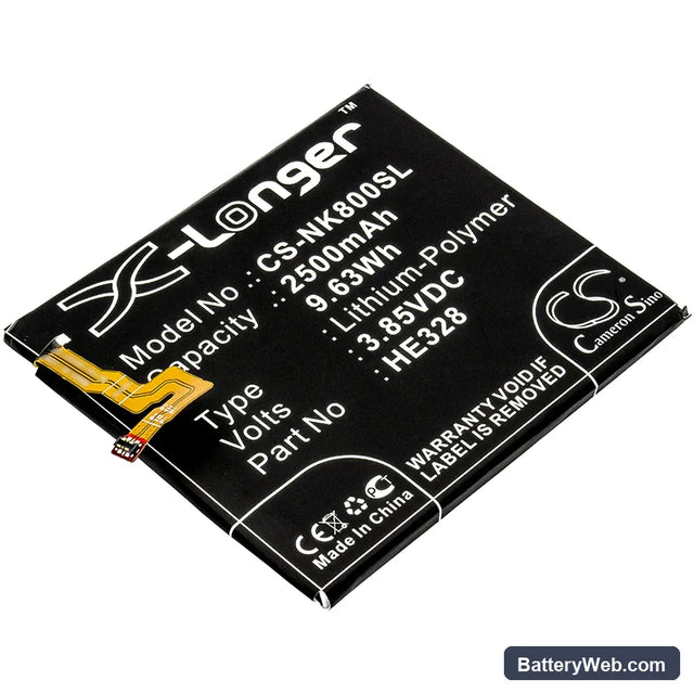 Nokia 8 Replacement Battery, 3.85V, 2500mAh, Li-Polymer 1