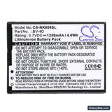 Nokia N9 Replacement Battery, 3.7V, 1250mAh, Li-ion 3